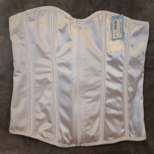 NWT White Stretch Corset Lace Up